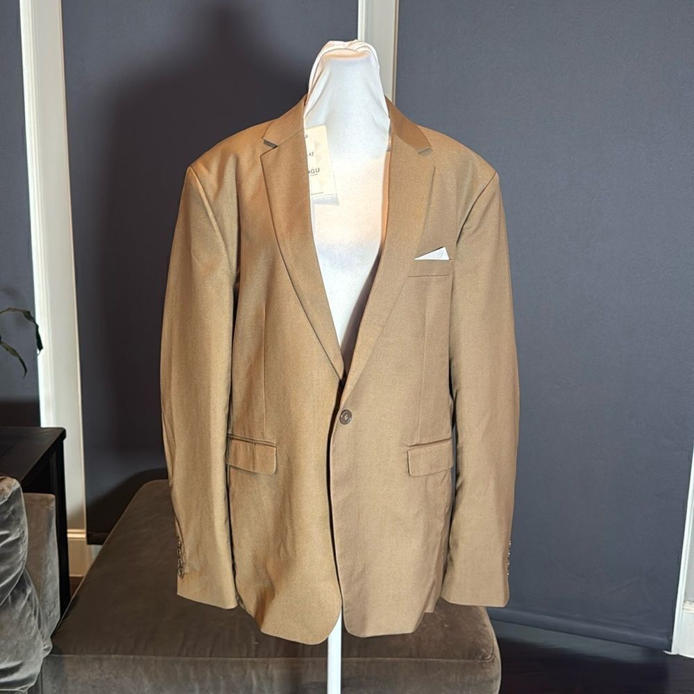 Men’s Single Breasted Slim Fit Suit Jacket & Vest Daily Business Size 42 NEW